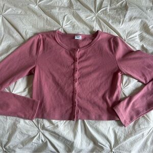 Sunday Best by Aritzia Womens XS Rose Button-Up Long Sleeve Top